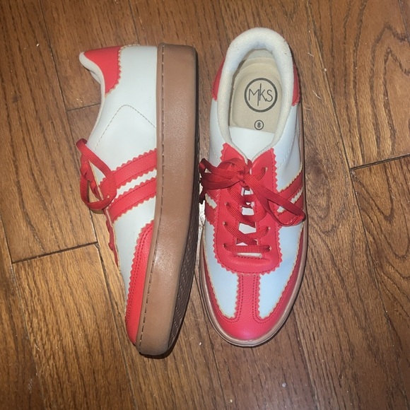 Miel Boutique Red/White/Tan Sneakers - Picture 3 of 7
